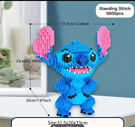 5600 Parça (Kutulu) Orijinal Stitch Karikatür Yapı Blokları - Stitch Anime Temalı Parti Oyunları- LEGO - karne hediyesi