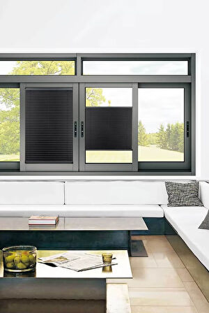 Toz Tutmaz Siyah Plise Perde Antibakteriyel - Cam Balkon & PVC Pencere Plise Perde Modelleri