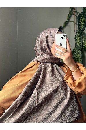 İpekseli Zebra Dokuma Vual Şal Sütlü Kahve