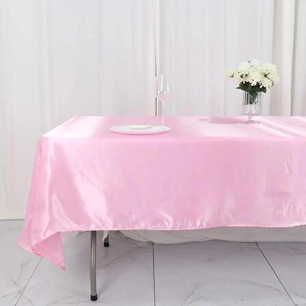 Pembe Saten Masa Örtüsü 140 x 240
