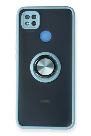 Redmi 9C Kılıf Montreal Yüzüklü Silikon Kapak - Buz Mavi