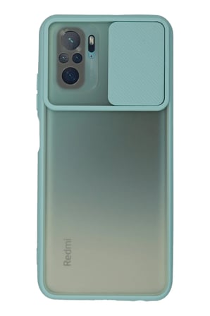 Redmi Note 10 Kılıf Palm Buzlu Kamera Sürgülü Silikon - Turkuaz