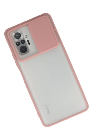 Redmi Note 10 Pro Kılıf Palm Buzlu Kamera Sürgülü Silikon - Pembe
