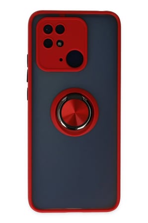 Redmi 10C Kılıf Montreal Yüzüklü Silikon Kapak - Kırmızı
