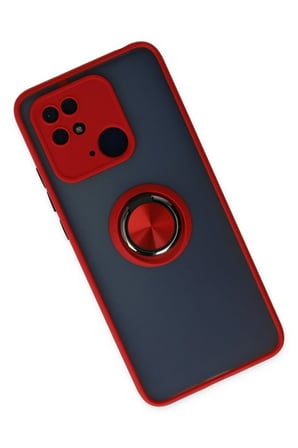 Redmi 10C Kılıf Montreal Yüzüklü Silikon Kapak - Kırmızı