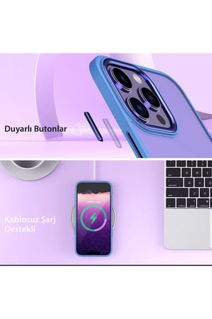 Iphone 15 Pro Kılıf Power Silikon - Mavi
