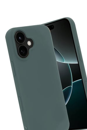 Iphone 17 Nano Içi Kadife Silikon - Koyu Yeşil