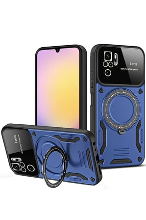 Redmi Note 10S Kılıf Joy Lens Standlı Kapak - Lacivert