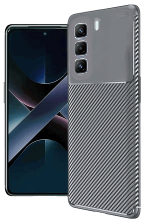İnfinix Hot 50 4G Kılıf Auto Focus Karbon Kapak - Gri