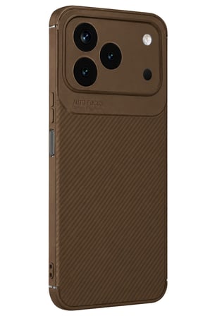 Tecno Spark 50 4G Auto Focus Karbon Kapak - Kahverengi