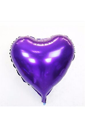 Parti Aksesuar Kalp Balon Folyo Mor 45 cm 18 inç
