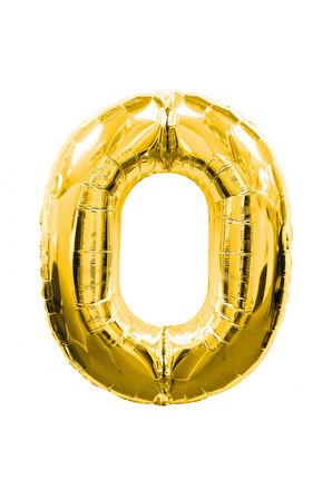 Parti Aksesuar 0 Rakamlı Folyo Balon Gold Renk 40 inç