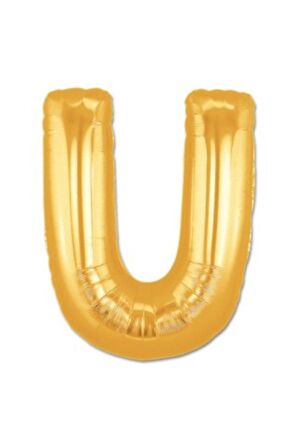 Parti Aksesuar U Harf Folyo Balon Altın Renk 40 inç