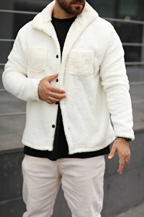 Pelüş Ceket Unisex Normal Kalıp Cep Detaylı