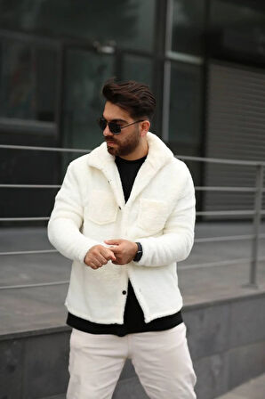 Pelüş Ceket Unisex Normal Kalıp Cep Detaylı