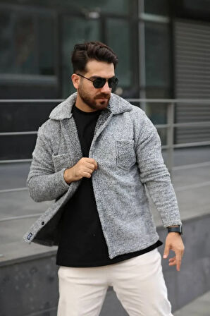 Pelüş Ceket Unisex Normal Kalıp Cep Detaylı