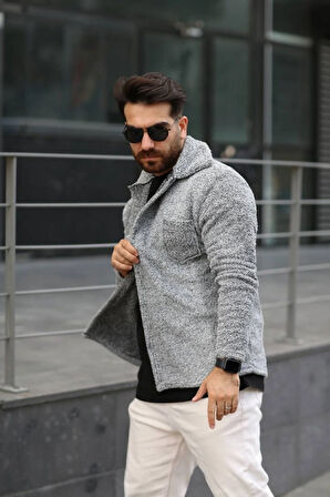 Pelüş Ceket Unisex Normal Kalıp Cep Detaylı