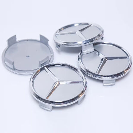 75 mm Jant Göbeği – Yıldız Logolu Uyumlu Tasarım (4'lü Set) W204 / W205, W212, CLA, GLA, GLC vb. jant tipiyle benzer ölçülerde
