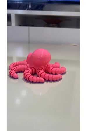 Setra 3D Hareketli Mafsallı Dev Ahtapot - 17.5 cm Büyük Boy - Pembe Renk Antistres Figür