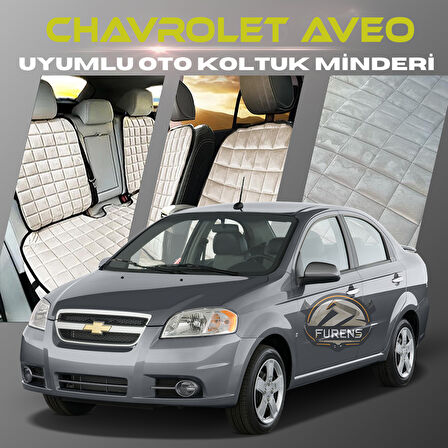 Chevrolet Aveo Bej Renk Tay Tüyü Cepli & Terletmez Sırtlı Oto Koltuk Minder Seti - Koltuk Koruma Kılıfı (ÖN & ARKA TAM SET)
