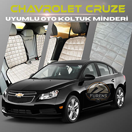 Chevrolet Bej Renk Tay Tüyü Cepli & Terletmez Sırtlı Oto Koltuk Minder Seti - Koltuk Koruma Kılıfı (ÖN & ARKA TAM SET)