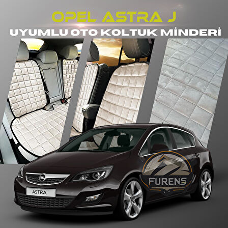 Opel Astra J Bej Renk Tay Tüyü Cepli & Terletmez Sırtlı Oto Koltuk Minder Seti - Koltuk Koruma Kılıfı (ÖN & ARKA TAM SET)