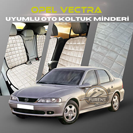 Opel Vectra Bej Renk Tay Tüyü Cepli & Terletmez Sırtlı Oto Koltuk Minder Seti - Koltuk Koruma Kılıfı (ÖN & ARKA TAM SET)