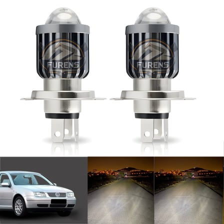 Vw Bora Uyumlu Mercek Led Xenon Uzun - Kısa Tek Renk Beyaz Şimşek Etkili