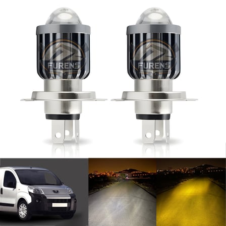 Peugeot Bipper Uyumlu Xenon Mercek Led Uzun - Kısa Tek Renk Beyaz
