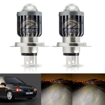 Opel Corsa B Uyumlu Mercek Led Xenon Uzun - Kısa Tek Renk Beyaz Şimşek Etkili