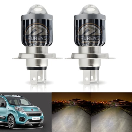 H4 Mercek Led Xenon- Fiat Fiorino Uzun-kısa Tek Renk Beyaz