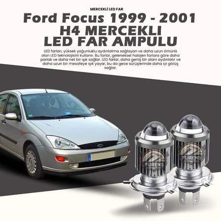 Ford Focus 1999-2001 Mercek Led Xenon Uzun - Kısa Tek Renk Beyaz