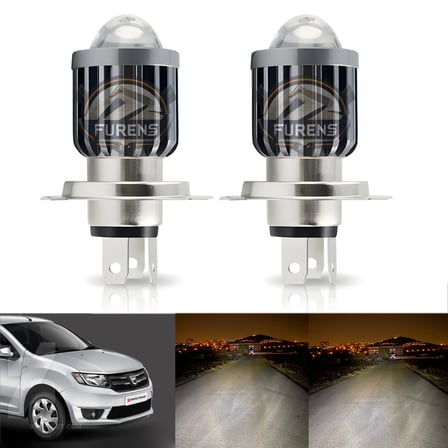 Dacia Logan Araca Özel Far Seti Mercek Led Xenon Uzun kısa Tek Renk Beyaz