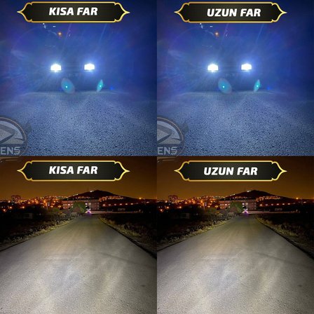 H4 Zenon 3 Fişli Motorsiklet Farı Çift Devre Uzun Kısa 12v Tek Adet Fiyatıdır