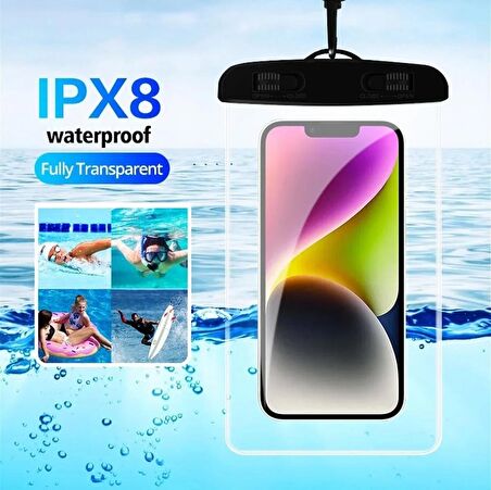 SU GEÇİRMEZ TELEFON KILIFI HAVUZ DENİZ YAĞMUR DA KULLANIM BOYUN ASKI İPLİ WATERPROOF PHONE CASE