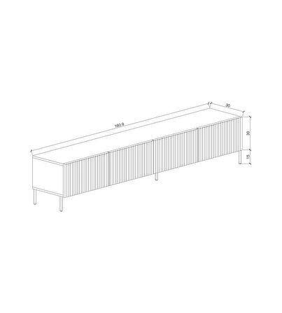 Suba Home Şık Ve Minimalist 160 Cm Demir Ayak Beyaz Tv Ünitesi – İdeal Ebatlarla Modern Tasarım