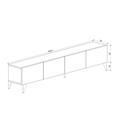 Antrasit 160 cm TV Ünitesi %100 Mdf - Modern ve Şık Tasarım