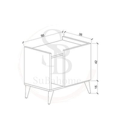 50 cm Mdf Modern Beyaz Komodin Çok Amaçlı Dolap Yan Sehpa Plak Dolabı Koltuk Yanı Sehpa