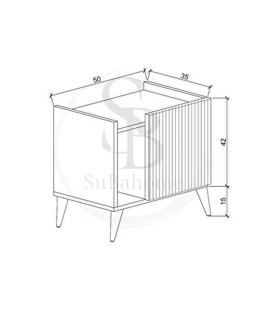 %100 Mdf - 50 Cm Ahşap Dokulu Şık Siyah Kapaklı Komodin Çok Amaçlı Dolap Modern Yan Sehpa