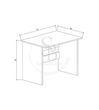 MDF Subahome 73 cm Beyaz Çalışma Masası Ofis Bilgisayar Masası Aktivite Masası Dar Alanlara Özel