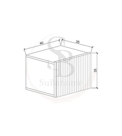 %100 Mdf - 40 cm Suba Home Duvara Monte Şık Beyaz Kapaklı Komodin Modern Çok Amaçlı Dolap