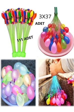 u Balonu Kendinden Bağlamalı 111'li Set – Şipşak Dolum Su Balonları – Renkli