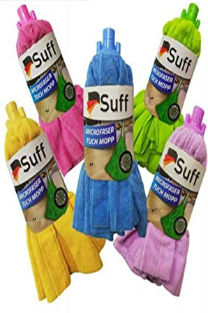 Suff  Medium Mikrofiber Havlu Paspas Mop Ucu Ve Ahşap Sapı Takım