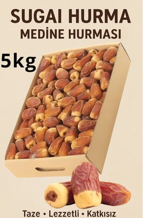Hurma/ Sugai Hurrma Lüks Diyete Uygun/Doğal/Glikoz Ve İlave Şeker İçermez 5 Kg koli