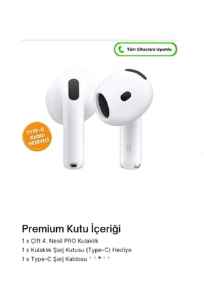 Air.pods 4.Nesil Bluetooth Kulak İçi Kulaklık ANC android ios uymlu