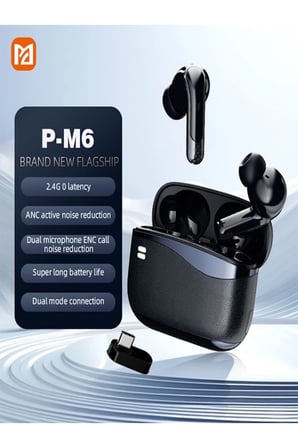 P-M6 2.4G ANC + ENC Gaming Bluetooth Kulaklık 4 mikrofonlu