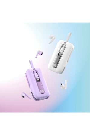 TWS-T21 POWERBANKLI KULAKİÇ İ5200 MAH BATARYALI LİGHTNİNG VE TYPE-C KABLOLU OYUNCU KULAKLIĞI