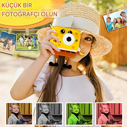 Çocuklar için Yılbaşı Hediyeleri Sünger Bob Kare Pantolon 1920 P HD Dijital Video Kamera