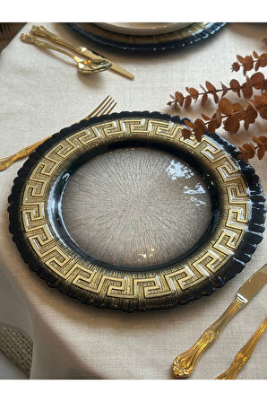 6 ad Siyah Gold Detaylı Cam Supla