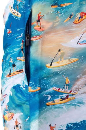 Surf Spirit Erkek Deniz Şortu Hızlı Kuruyan AquaDry Kumaş, Mavi Tonlar, Fermuarlı Cepli M Beden